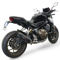 Exhaust compatible with Honda Cb 650 R 2021-2023, Furore Evo4 Nero, Homologated legal full system exhaust, including removable db killer and catalyst 