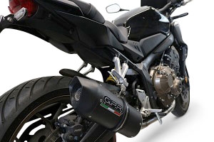 Exhaust compatible with Honda Cb 650 R 2021-2023, Furore Evo4 Nero, Homologated legal full system exhaust, including removable db killer and catalyst 