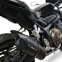 Exhaust compatible with Honda Cb 650 R 2021-2023, Furore Evo4 Nero, Homologated legal full system exhaust, including removable db killer and catalyst 