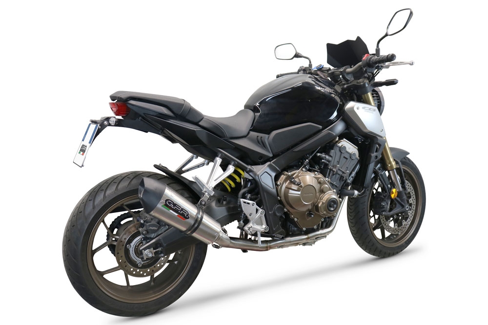 Exhaust compatible with Honda Cbr 650 R 2021-2023, GP Evo4 Titanium, Homologated legal full system exhaust, including removable db killer and catalyst 