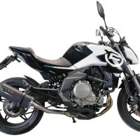 Scarico compatibile con Cf Moto 650 Mt 2021-2024, Furore Evo4 Nero, Terminale di scarico omologato,fornito con db killer estraibile,catalizzatore e collettore