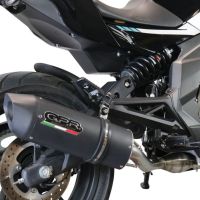 Exhaust system compatible with Cf Moto 400 NK 2019-2020, Furore Evo4 Nero, Homologated legal slip-on exhaust including removable db killer, link pipe and catalyst 