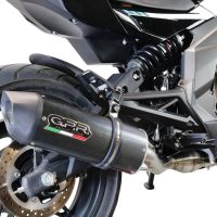 Exhaust system compatible with Cf Moto 400 NK 2019-2020, Furore Evo4 Poppy, Homologated legal slip-on exhaust including removable db killer, link pipe and catalyst 