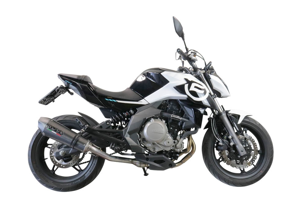 Scarico compatibile con Cf Moto 400 NK 2019-2020, GP Evo4 Poppy, Terminale di scarico omologato,fornito con db killer estraibile,catalizzatore e collettore
