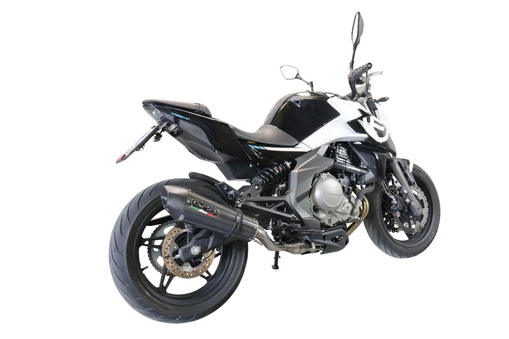 Scarico compatibile con Cf Moto 400 NK 2019-2020, GP Evo4 Poppy, Terminale di scarico omologato,fornito con db killer estraibile,catalizzatore e collettore
