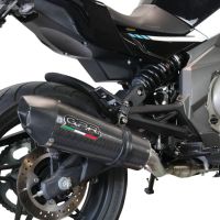 Scarico compatibile con Cf Moto 650 Mt 2019-2020, GP Evo4 Poppy, Terminale di scarico omologato,fornito con db killer estraibile,catalizzatore e collettore