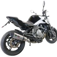 Exhaust compatible with Cf Moto 650 Nk 2021-2024, GP Evo4 Titanium, Homologated legal slip-on exhaust including removable db killer, link pipe and catalyst 