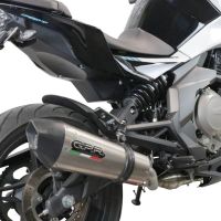 Exhaust compatible with Cf Moto 650 Nk 2021-2024, GP Evo4 Titanium, Homologated legal slip-on exhaust including removable db killer, link pipe and catalyst 
