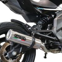 Exhaust system compatible with Benelli Trk 502 2021-2024, M3 Inox , Homologated legal slip-on exhaust including removable db killer, link pipe and catalyst 