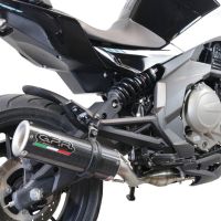 Exhaust system compatible with Benelli Trk 502 2021-2024, M3 Poppy , Homologated legal slip-on exhaust including removable db killer, link pipe and catalyst 
