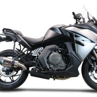 Scarico compatibile con Cf Moto 650 Gt 2022-2024, GP Evo4 Titanium, Scarico omologato, silenziatore con db killer estraibile e raccordo specifico