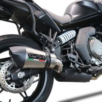 Scarico compatibile con Cf Moto 650 Gt 2022-2024, GP Evo4 Titanium, Scarico omologato, silenziatore con db killer estraibile e raccordo specifico