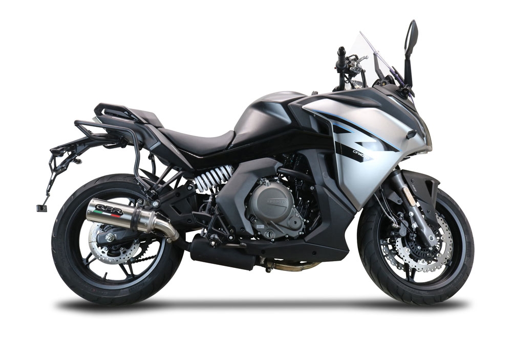 Scarico compatibile con Cf Moto 650 Gt 2022-2024, M3 Inox , Scarico omologato, silenziatore con db killer estraibile e raccordo specifico