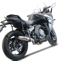 Exhaust system compatible with Cf Moto 650 Gt 2022-2024, Deeptone Inox, Racing slip-on exhaust, including link pipe and removable db killer 