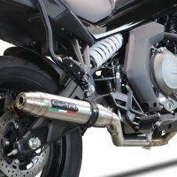 Exhaust system compatible with Cf Moto 650 Gt 2022-2024, Deeptone Inox, Racing slip-on exhaust, including link pipe and removable db killer 