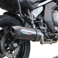 Scarico compatibile con Cf Moto 650 Gt 2022-2024, Furore Nero, Terminale di scarico Racing, con raccordo specifico e db killer estraibile