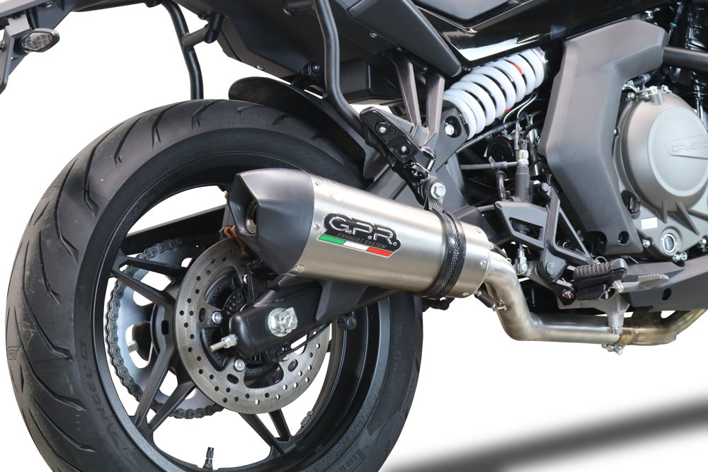 Scarico compatibile con Cf Moto 650 Gt 2022-2024, Gpe Ann. Titanium, Terminale di scarico Racing, con raccordo specifico e db killer estraibile