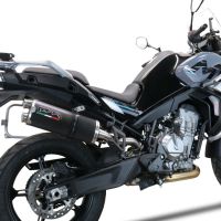 Exhaust system compatible with Cf Moto 800 Mt Touring 2022-2024, Dual Poppy, Homologated legal slip-on exhaust including removable db killer and link pipe 