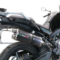 Exhaust system compatible with Cf Moto 800 Mt Sport 2022-2024, Dual Poppy, Homologated legal slip-on exhaust including removable db killer and link pipe 