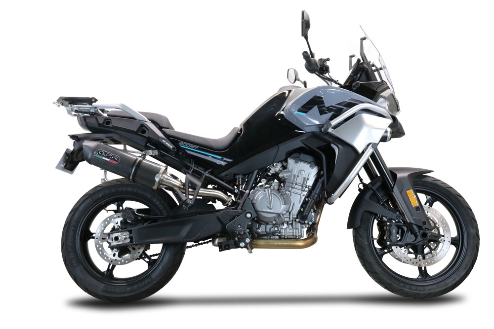 Scarico compatibile con Cf Moto 800 Mt Touring 2022-2024, Furore Evo4 Poppy, Scarico omologato, silenziatore con db killer estraibile e raccordo specifico