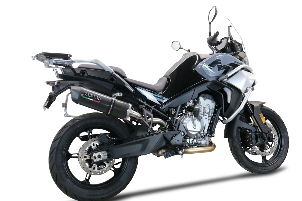 Scarico compatibile con Cf Moto 800 Mt Touring 2022-2024, Furore Evo4 Poppy, Scarico omologato, silenziatore con db killer estraibile e raccordo specifico