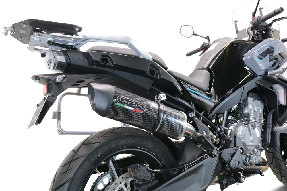 Scarico compatibile con Cf Moto 800 Mt Touring 2022-2024, Furore Evo4 Poppy, Scarico omologato, silenziatore con db killer estraibile e raccordo specifico