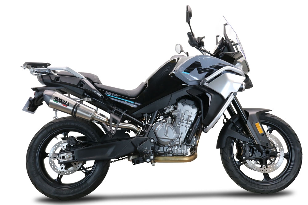 Scarico compatibile con Cf Moto 800 Mt Sport 2022-2024, GP Evo4 Titanium, Scarico omologato, silenziatore con db killer estraibile e raccordo specifico