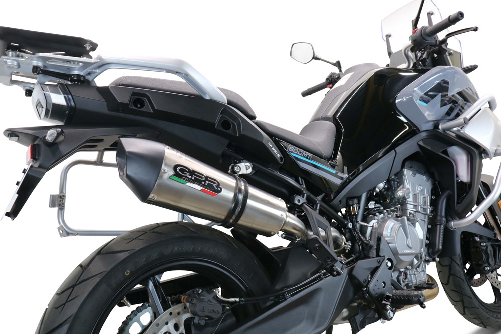 Scarico compatibile con Cf Moto 800 Mt Sport 2022-2024, GP Evo4 Titanium, Scarico omologato, silenziatore con db killer estraibile e raccordo specifico