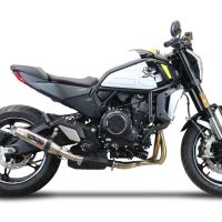 Scarico compatibile con Cf Moto 700 CL-X Heritage 2022-2024, Deeptone Inox, Scarico omologato, silenziatore con db killer estraibile e raccordo specifico