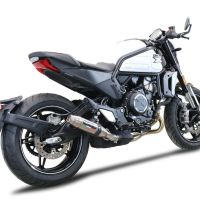 Exhaust system compatible with Cf Moto 700 CL-X Sport 2022-2024, Deeptone Inox, Homologated legal slip-on exhaust including removable db killer and link pipe 