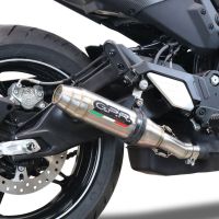 Exhaust system compatible with Cf Moto 700 CL-X Heritage 2022-2024, Deeptone Inox, Homologated legal slip-on exhaust including removable db killer and link pipe 