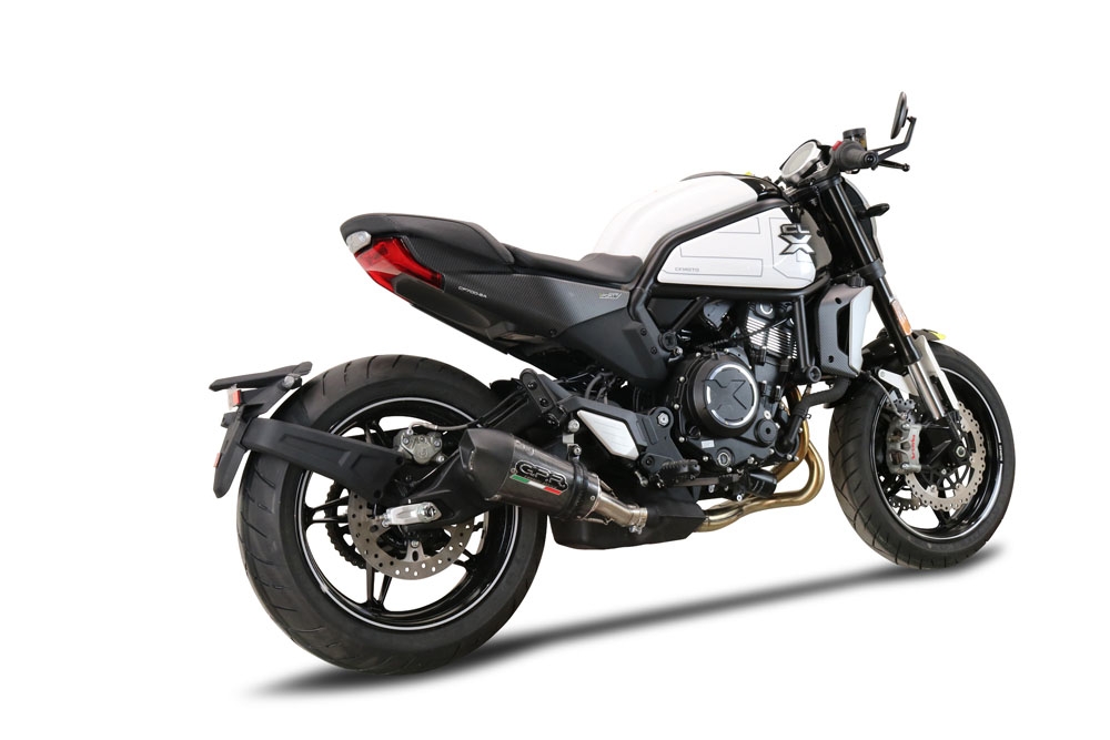 Scarico compatibile con Cf Moto 700 CL-X Heritage 2022-2024, Gpe Ann. Poppy, Scarico omologato, silenziatore con db killer estraibile e raccordo specifico