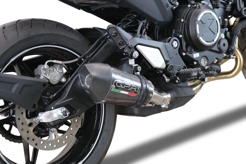 Scarico compatibile con Cf Moto 700 CL-X Heritage 2022-2024, Gpe Ann. Poppy, Scarico omologato, silenziatore con db killer estraibile e raccordo specifico
