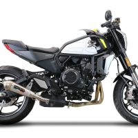 Scarico compatibile con Cf Moto 700 CL-X Sport 2022-2024, Powercone Evo, Scarico omologato, silenziatore con db killer estraibile e raccordo specifico