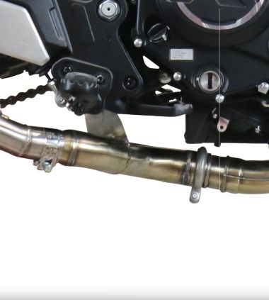 Exhaust system compatible with Cf Moto 700 CL-X Heritage 2022-2024, Decatalizzatore, Decat pipe 