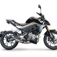 Exhaust compatible with Cf Moto 300 NK 2022-2024, Deeptone Inox, Racing full system exhaust, including removable db killer 