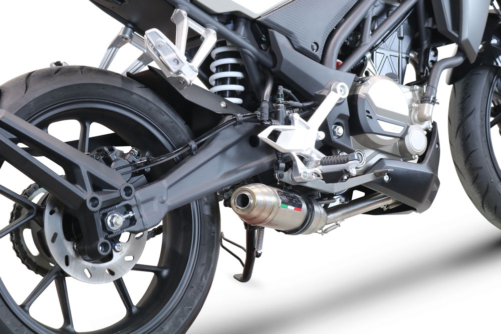 Exhaust compatible with Cf Moto 300 NK 2022-2024, Deeptone Inox, Racing full system exhaust, including removable db killer 