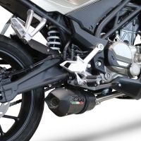 Exhaust system compatible with Cf Moto 300 NK 2022-2024, GP Evo4 Poppy, Homologated legal full system exhaust, including removable db killer and catalyst 