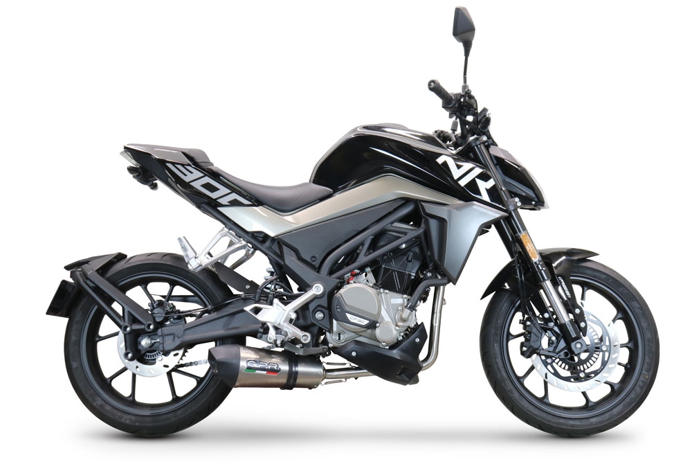 Scarico GPR compatibile con  Cf Moto 300 NK 2022-2024, New Grand Prix Evo Titanium, Scarico completo racing, fornito con db killer estraibile e collettore, non conforme per uso stradale