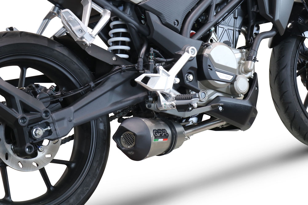 Scarico GPR compatibile con  Cf Moto 300 NK 2022-2024, New Grand Prix Evo Titanium, Scarico completo racing, fornito con db killer estraibile e collettore, non conforme per uso stradale