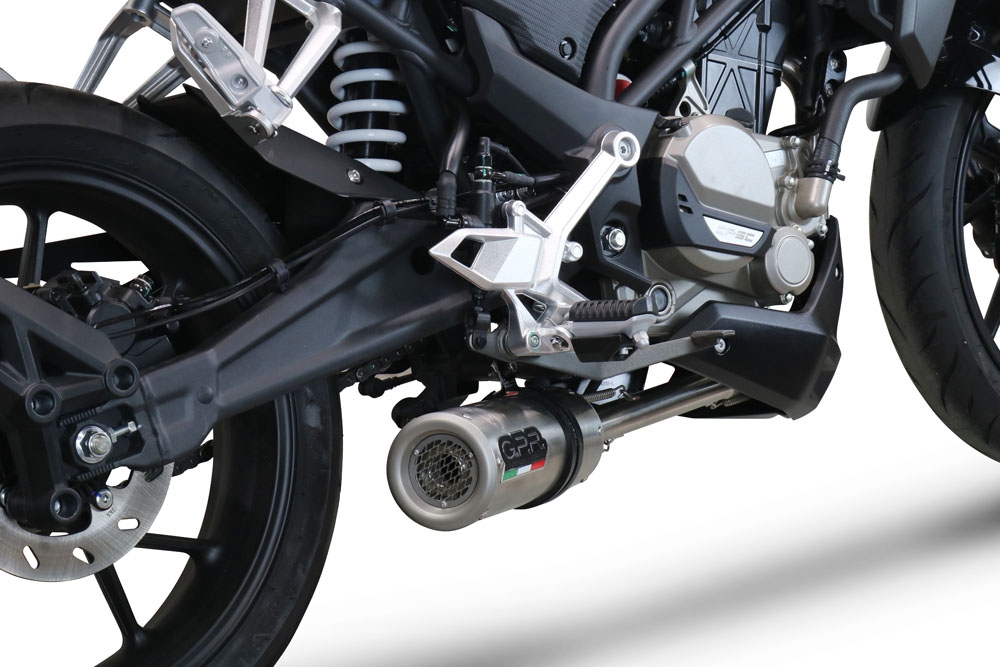 Exhaust system compatible with Cf Moto 300 NK 2022-2024, M3 Inox , Homologated legal full system exhaust, including removable db killer and catalyst 