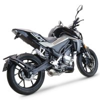Scarico compatibile con Cf Moto 300 NK 2022-2024, Powercone Evo, Scarico completo racing, fornito con db killer estraibile e collettore, non legale per uso stradale