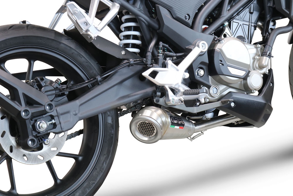 Exhaust system compatible with Cf Moto 300 NK 2022-2024, Powercone Evo, Homologated legal full system exhaust, including removable db killer and catalyst 