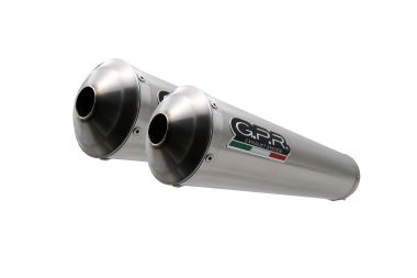 Scarico compatibile con Yamaha MT-01 2005-2011, Inox Tondo, Coppia di terminali di scarico omologati, forniti con db killer removibili e raccordi specifici