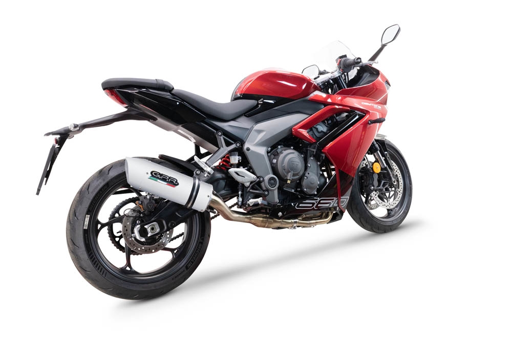 Exhaust compatible with Triumph Daytona 660 2023-2025, Albus Evo4, Homologated legal full system exhaust, including removable db killer and catalyst 
