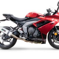 Exhaust compatible with Triumph Daytona 660 2023-2025, Albus Evo4, Homologated legal full system exhaust, including removable db killer and catalyst 