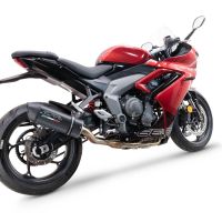 Scarico compatibile con Triumph Daytona 660 2023-2025, Furore Nero, Scarico completo racing, fornito con db killer estraibile e collettore, non conforme per uso stradale