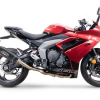 Scarico GPR compatibile con  Triumph Daytona 660 2023-2025, New Grand Prix Evo Black Titanium, Scarico completo omologato,fornito con db killer estraibile,catalizzatore e collettore