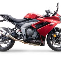 Exhaust compatible with Triumph Daytona 660 2023-2025, GP Evo4 Titanium, Homologated legal full system exhaust, including removable db killer and catalyst 