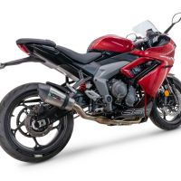 Scarico compatibile con Triumph Daytona 660 2023-2025, Gpe Ann. titanium, Scarico completo omologato,fornito con db killer estraibile e collettore, legale solo per alcuni mercati extracee